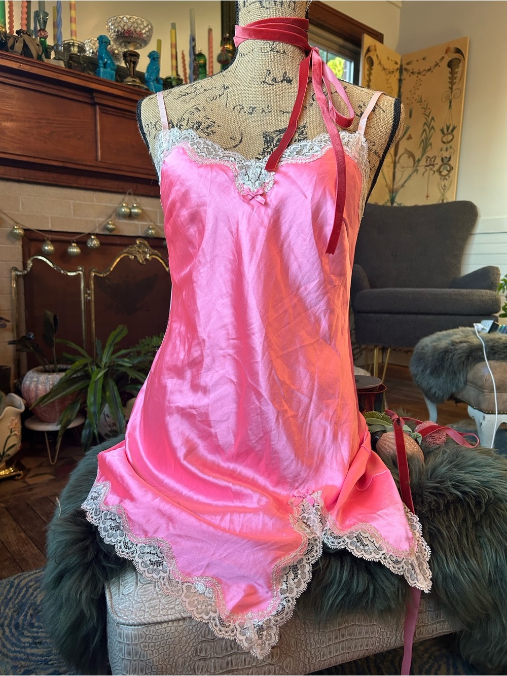Fairycore Sexy Pink Lace Nightgown 💕